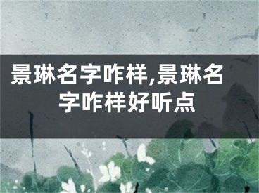 景琳名字咋样,景琳名字咋样好听点