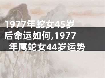 1977年蛇女45岁后命运如何,1977年属蛇女44岁运势