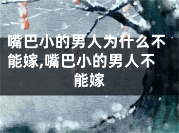 嘴巴小的男人为什么不能嫁,嘴巴小的男人不能嫁
