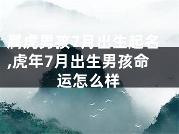属虎男孩7月出生起名,虎年7月出生男孩命运怎么样