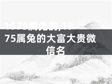 1975属兔的,1975属兔的大富大贵微信名