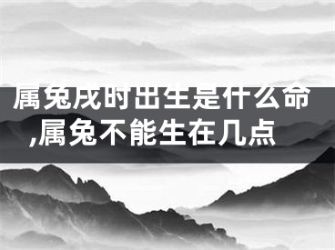 属兔戌时出生是什么命,属兔不能生在几点