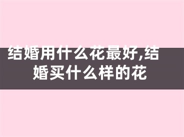 结婚用什么花最好,结婚买什么样的花