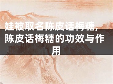 娃被取名陈皮话梅糖,陈皮话梅糖的功效与作用
