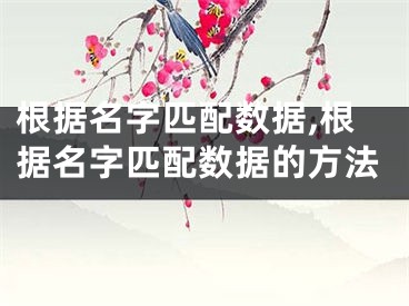 根据名字匹配数据,根据名字匹配数据的方法