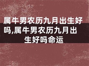 属牛男农历九月出生好吗,属牛男农历九月出生好吗命运