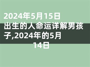 2024年5月15日出生的人命运详解男孩子,2024年的5月14日