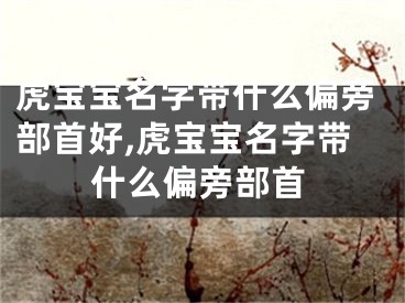虎宝宝名字带什么偏旁部首好,虎宝宝名字带什么偏旁部首