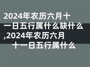2024年农历六月十一日五行属什么缺什么,2024年农历六月十一日五行属什么