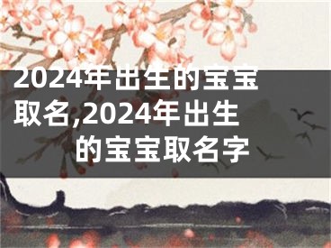 2024年出生的宝宝取名,2024年出生的宝宝取名字
