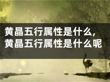 黄晶五行属性是什么,黄晶五行属性是什么呢