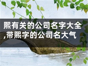 熙有关的公司名字大全,带熙字的公司名大气