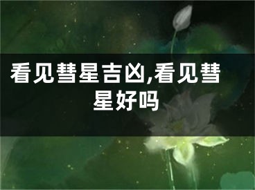 看见彗星吉凶,看见彗星好吗