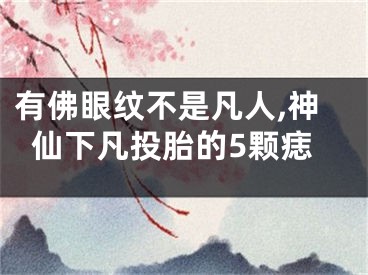 有佛眼纹不是凡人,神仙下凡投胎的5颗痣