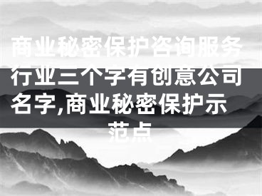 商业秘密保护咨询服务行业三个字有创意公司名字,商业秘密保护示范点