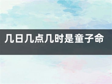 几日几点几时是童子命