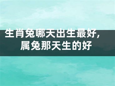 生肖兔哪天出生最好,属兔那天生的好