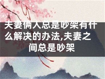 夫妻俩人总是吵架有什么解决的办法,夫妻之间总是吵架