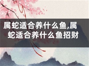 属蛇适合养什么鱼,属蛇适合养什么鱼招财