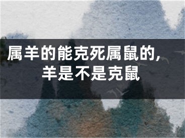 属羊的能克死属鼠的,羊是不是克鼠