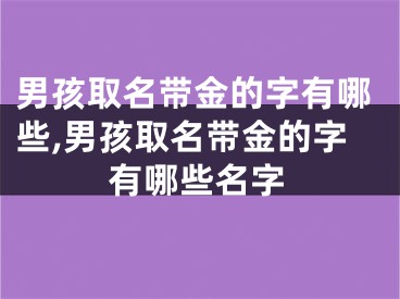 男孩取名带金的字有哪些,男孩取名带金的字有哪些名字