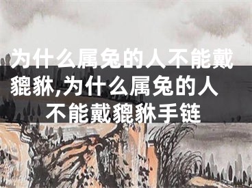 为什么属兔的人不能戴貔貅,为什么属兔的人不能戴貔貅手链