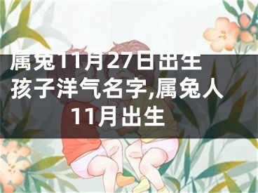 属兔11月27日出生孩子洋气名字,属兔人11月出生