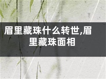 眉里藏珠什么转世,眉里藏珠面相