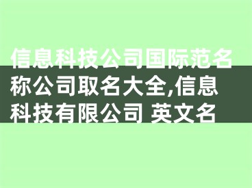 信息科技公司国际范名称公司取名大全,信息科技有限公司 英文名