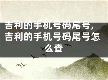 吉利的手机号码尾号,吉利的手机号码尾号怎么查