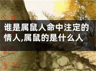 谁是属鼠人命中注定的情人,属鼠的是什么人