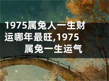 1975属兔人一生财运哪年最旺,1975属兔一生运气