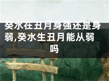 癸水在丑月身强还是身弱,癸水生丑月能从弱吗