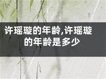 许瑶璇的年龄,许瑶璇的年龄是多少