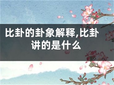 比卦的卦象解释,比卦讲的是什么