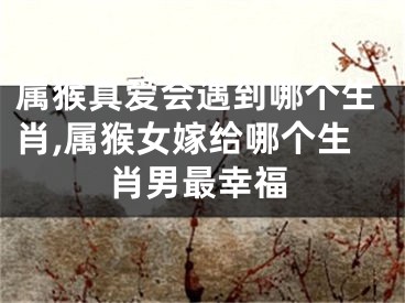 属猴真爱会遇到哪个生肖,属猴女嫁给哪个生肖男最幸福