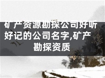 矿产资源勘探公司好听好记的公司名字,矿产勘探资质