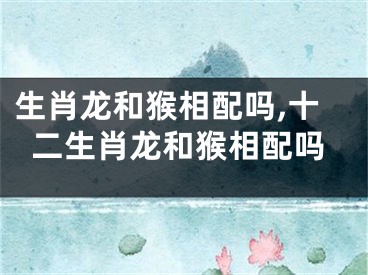 生肖龙和猴相配吗,十二生肖龙和猴相配吗