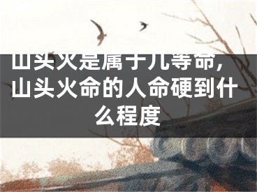 山头火是属于几等命,山头火命的人命硬到什么程度