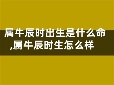 属牛辰时出生是什么命,属牛辰时生怎么样