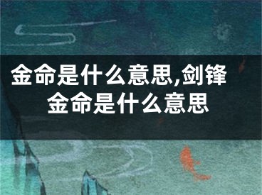 金命是什么意思,剑锋金命是什么意思
