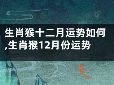 生肖猴十二月运势如何,生肖猴12月份运势