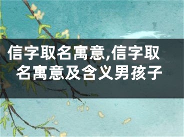 信字取名寓意,信字取名寓意及含义男孩子