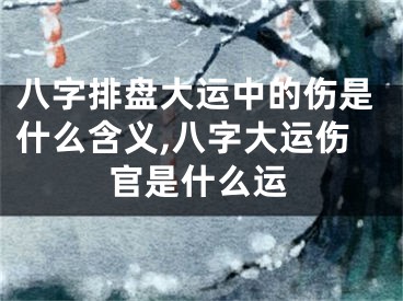 八字排盘大运中的伤是什么含义,八字大运伤官是什么运