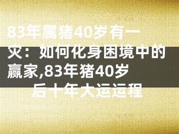 83年属猪40岁有一灾：如何化身困境中的赢家,83年猪40岁后十年大运运程