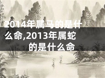 2014年属马的是什么命,2013年属蛇的是什么命