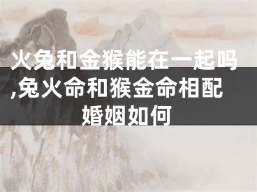 火兔和金猴能在一起吗,兔火命和猴金命相配婚姻如何