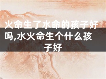火命生了水命的孩子好吗,水火命生个什么孩子好