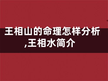 王相山的命理怎样分析,王相水简介