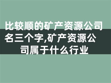 比较顺的矿产资源公司名三个字,矿产资源公司属于什么行业
